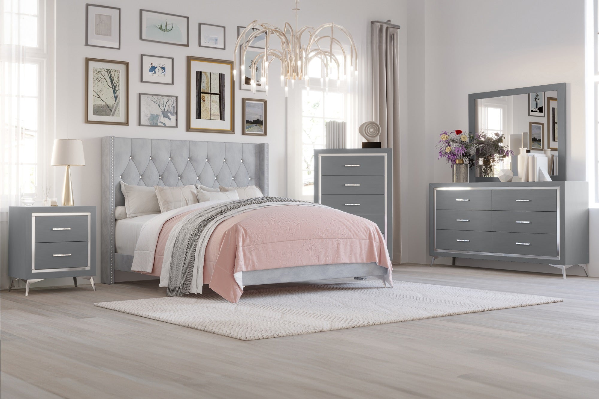 grey bedroom dresser set Aryan: Bedroom Furniture Sets