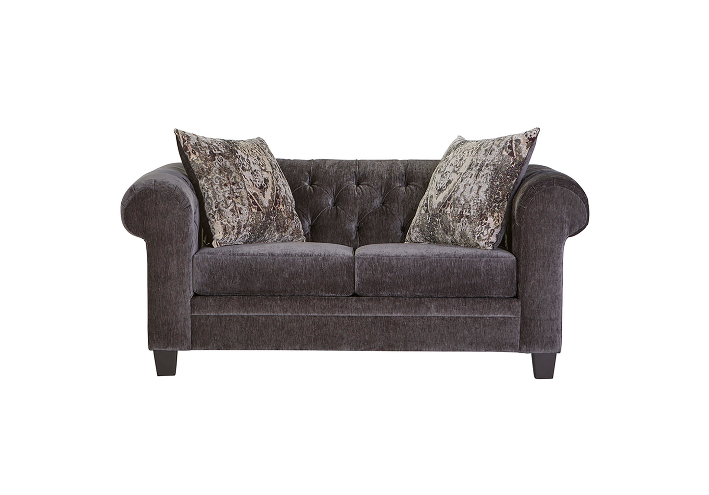 Lush Mink Elegant Tufted Sofa and Loveseat