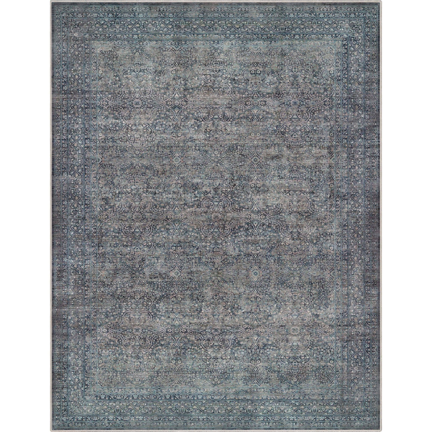 Juliette Vintage Persian Oriental Blue Flat-Weave Rug: 6' x 9'