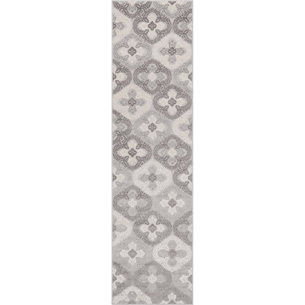Loewy Modern Geometric Indoor/Outdoor Grey High-Low Rug: 5'3" x 7'3"
