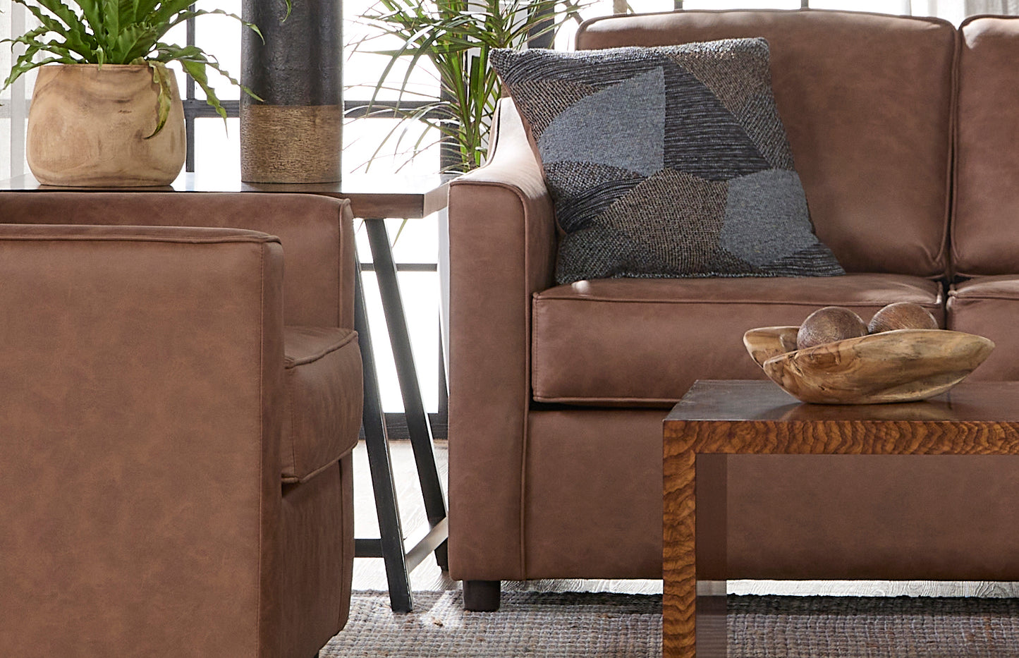 Hazelnut Terrazzo Sofa and Loveseat