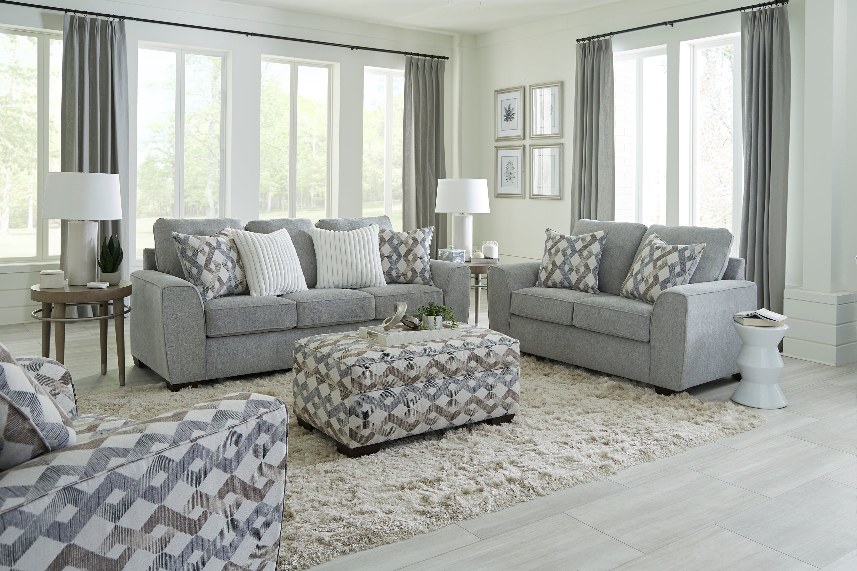 Roman Steel Sofa and Loveseat