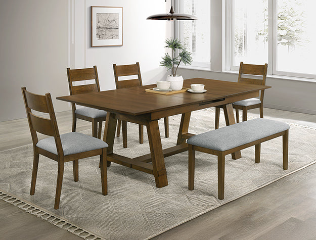Farmhouse Self Storing Leaf Dining Set
