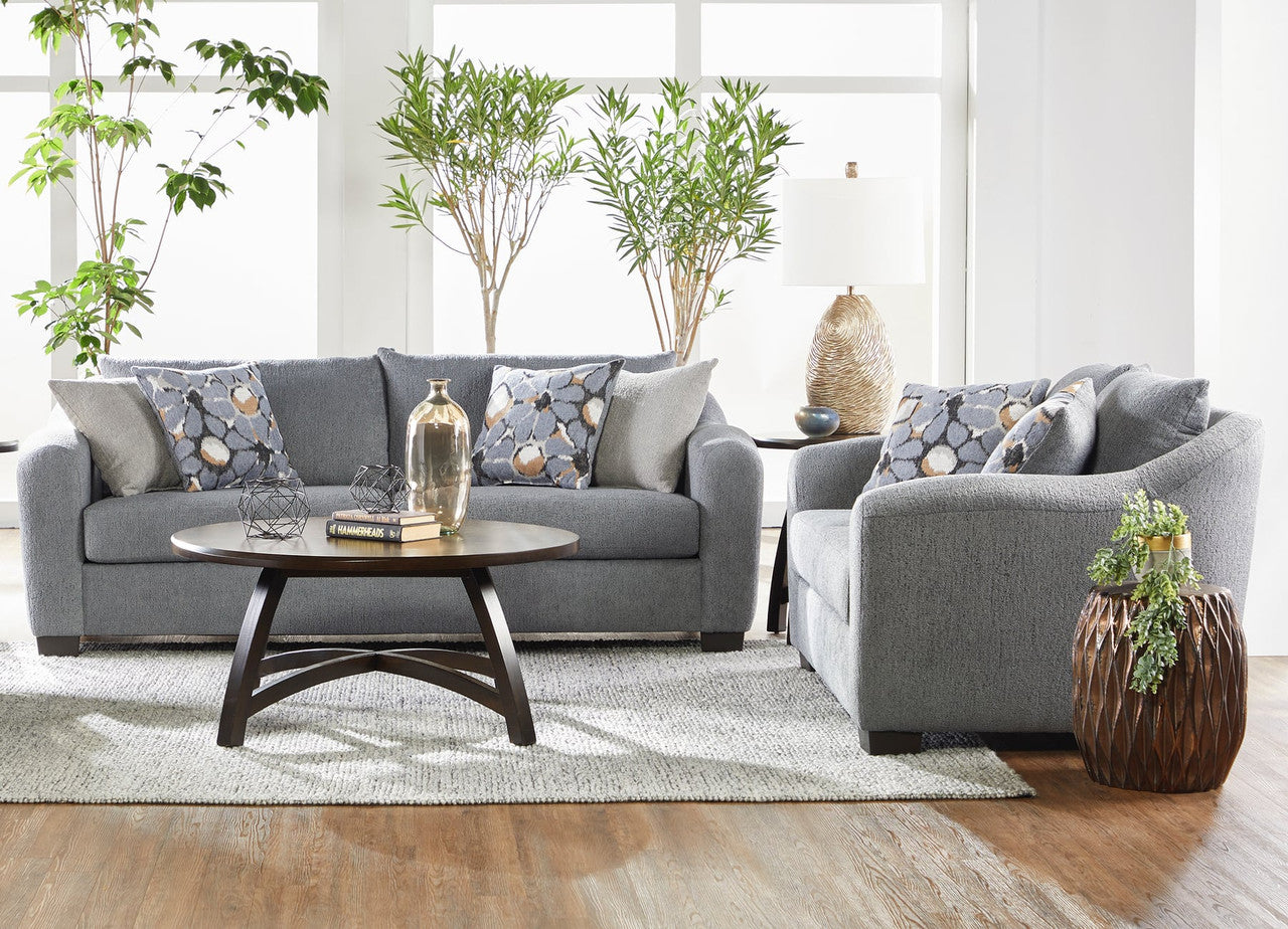 Bleu Merino Sofa and Loveseat