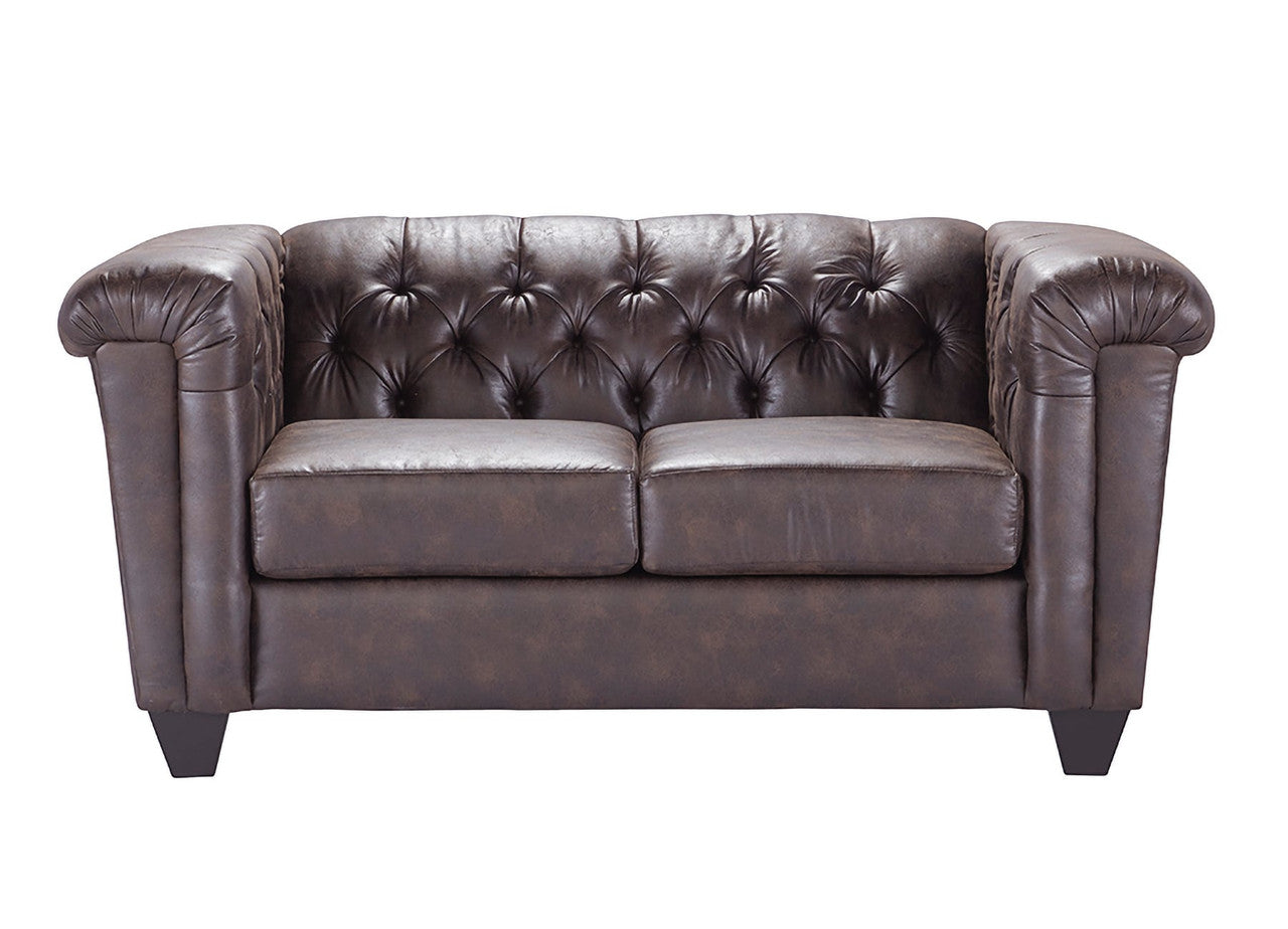 Chesterfield Ridgeline Brownie Sofa and Loveseat