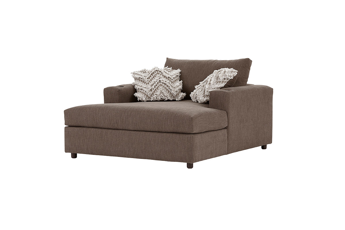 Lilou Espresso Brown Cuddle Sofa and Loveseat