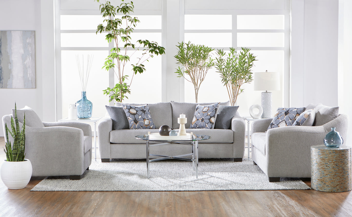 Merino Fog Sofa and Loveseat