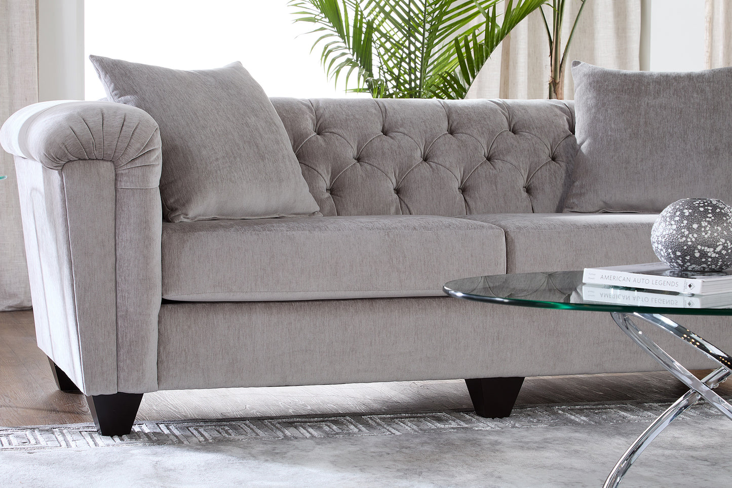 Lush Silver Sofa and Loveseat