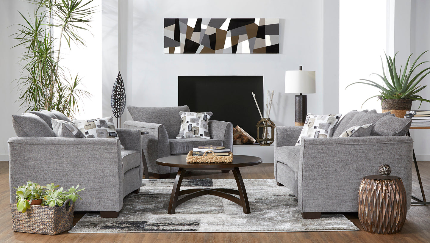 Seville Charcoal Gray Sofa and Loveseat
