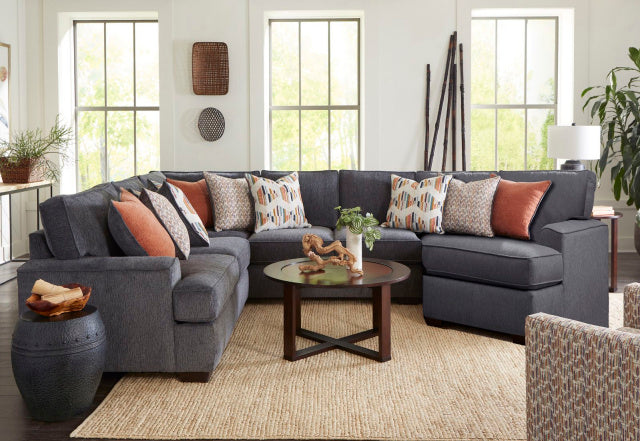 Rockport Slate Cuddler Chaise Sectional