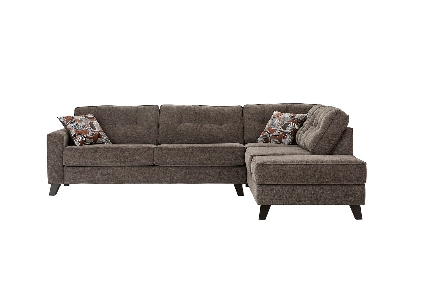 Contemporary Tufted Chaise Fairlane Hazel Sectional