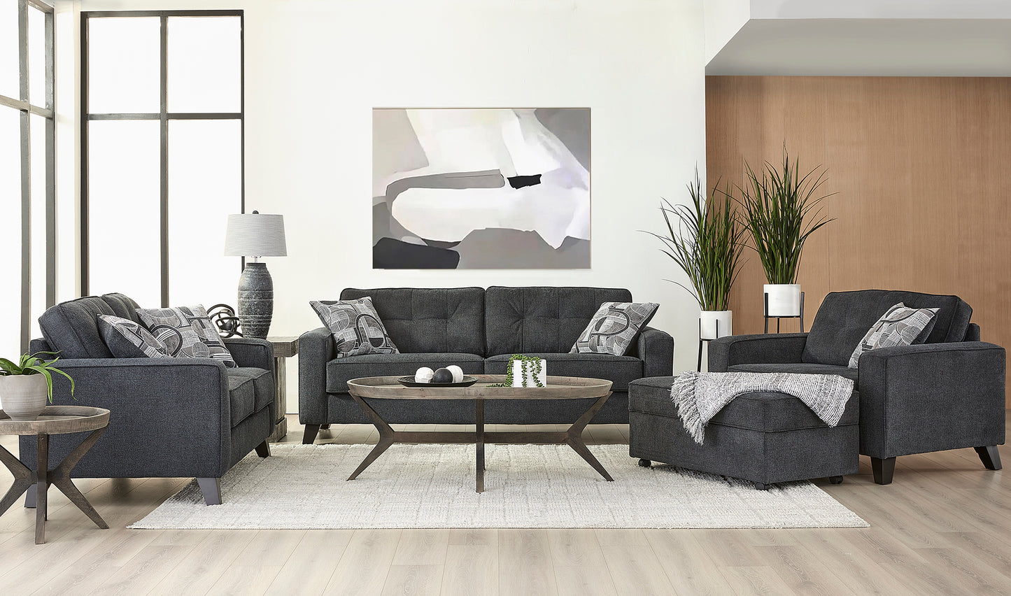 Fairlane Slate Sofa and Loveseat