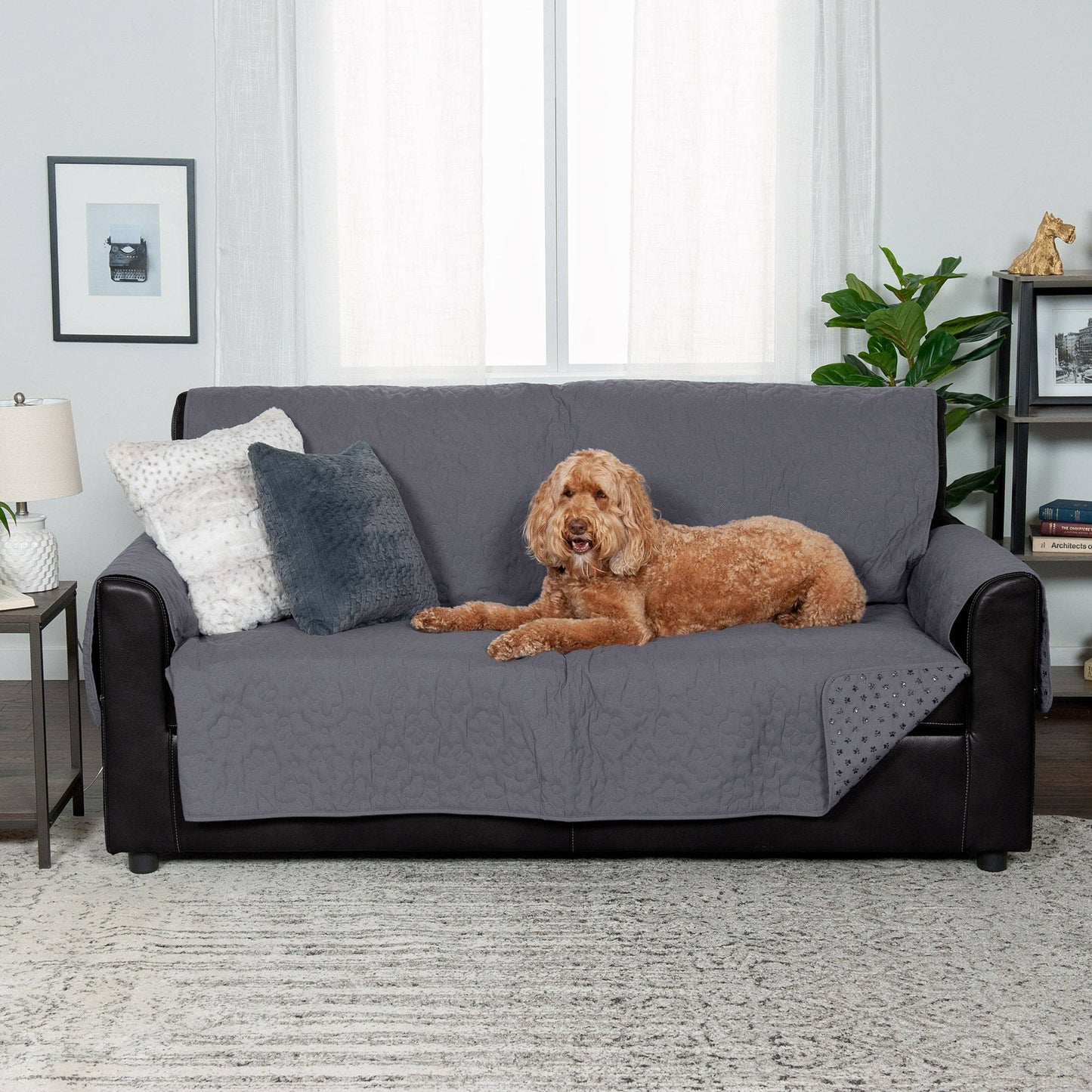 Non-Skid Back Waterproof Furniture Protector: Sofa / Gray