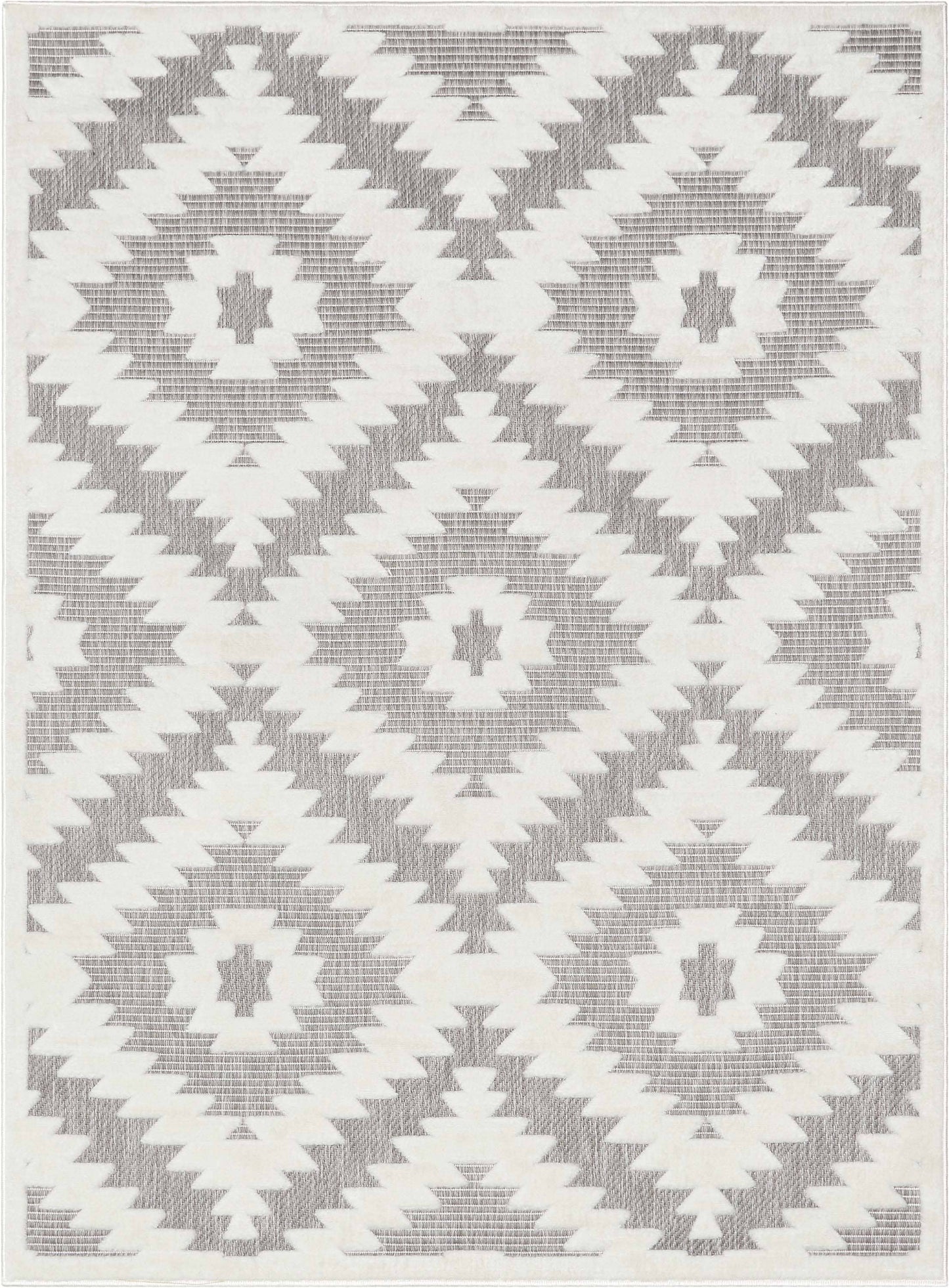 Keiko Tribal Moroccan Indoor/Outdoor Grey High-Low Rug: 7'10" x 10'6"
