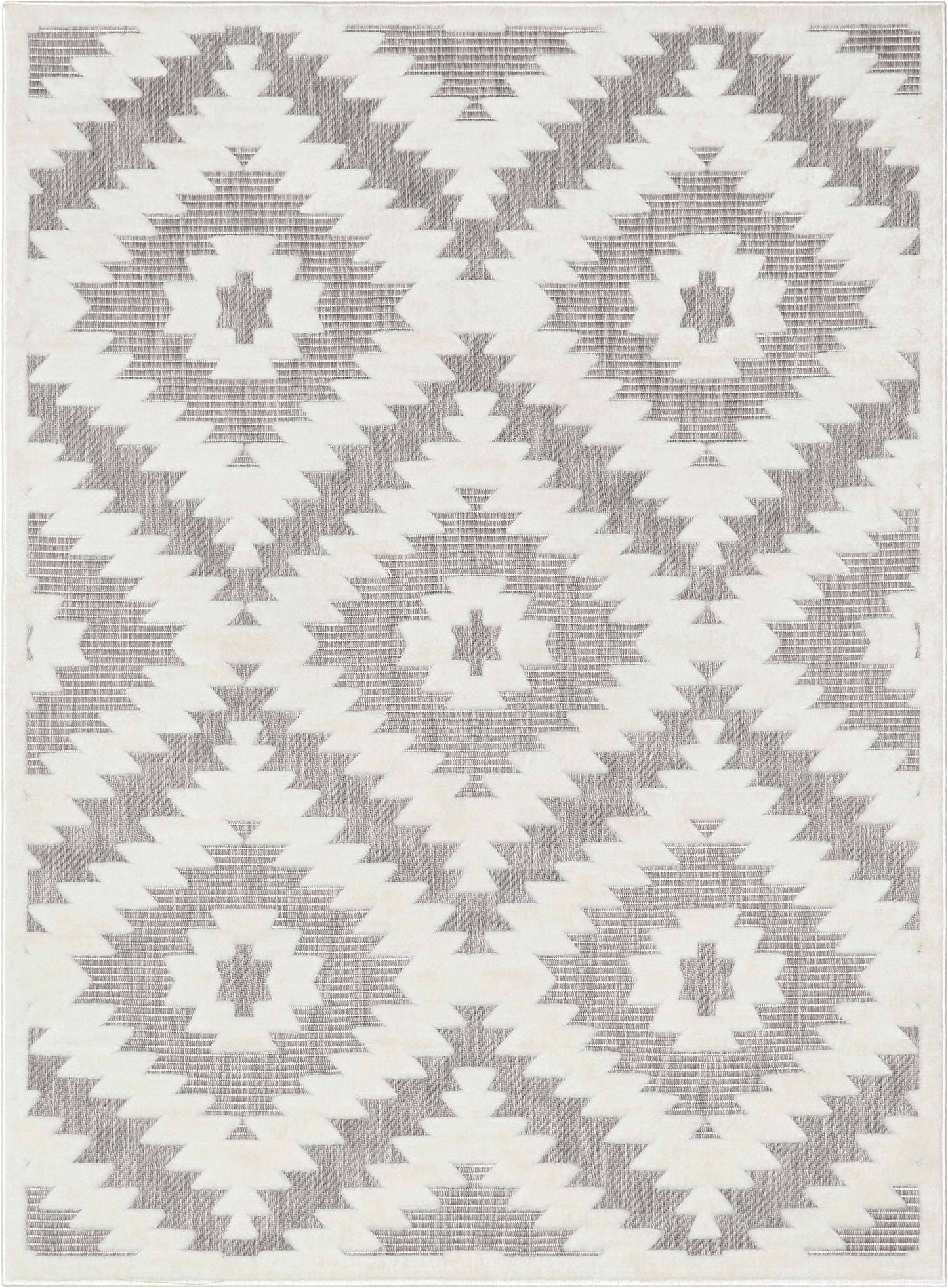 Keiko Tribal Moroccan Indoor/Outdoor Grey High-Low Rug: 7'10" x 10'6"