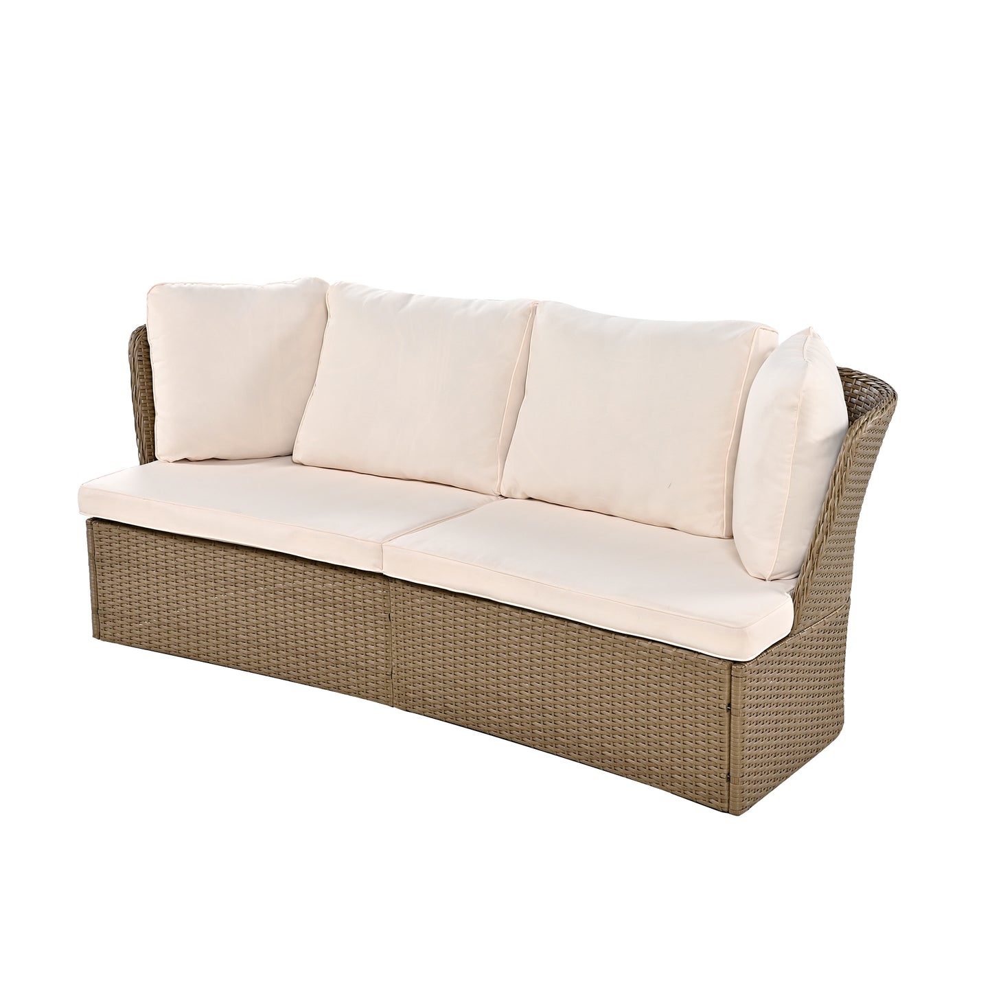 U_Style Customizable Outdoor Patio Furniture Set, Wicker Furniture Sofa Set with Thick Cushions, Suitable for Backyard, Porch.