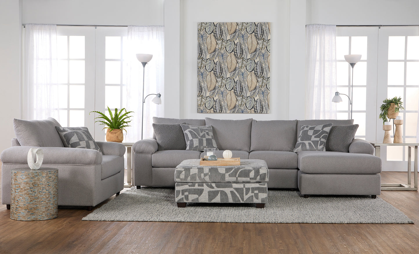 Cush Nickel 2 pc. Right Side Chaise Sectional
