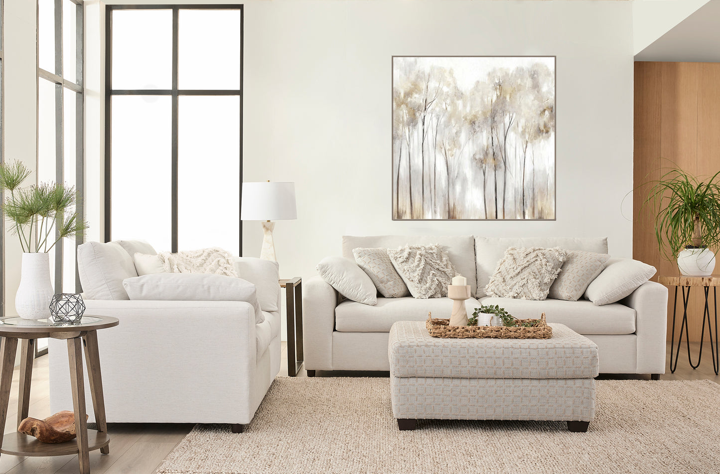 Lilou Winter Snow Cuddle Sofa and Loveseat
