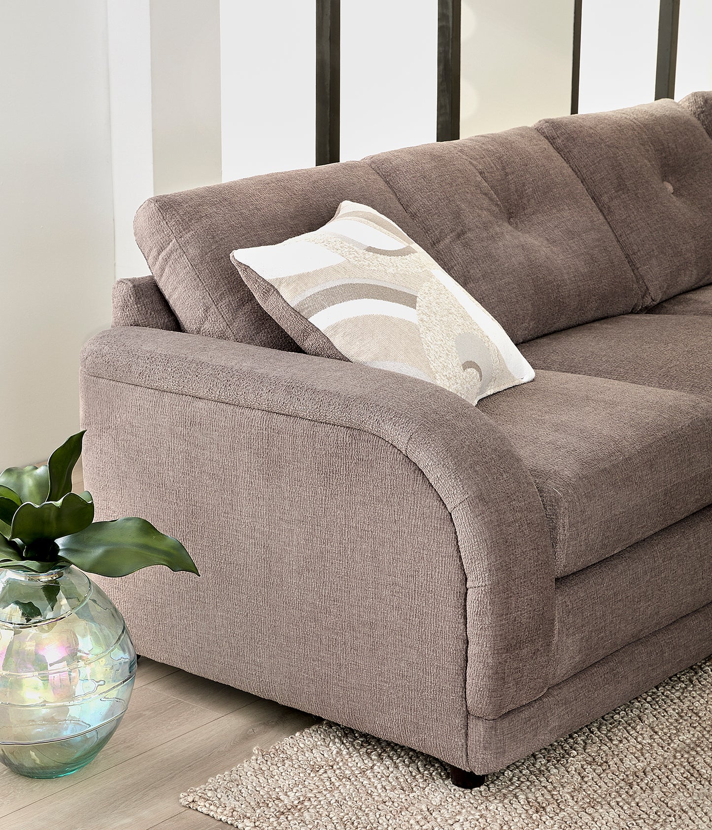 Fossil Large Wedge Sectional with Sleeper Option
