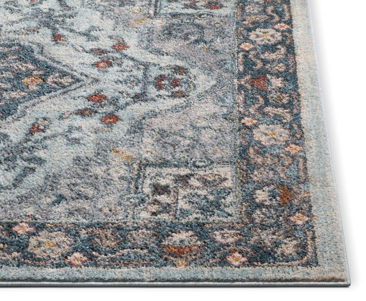 Cleo Blue Modern Vintage Rug: 5'3" x 7'3"