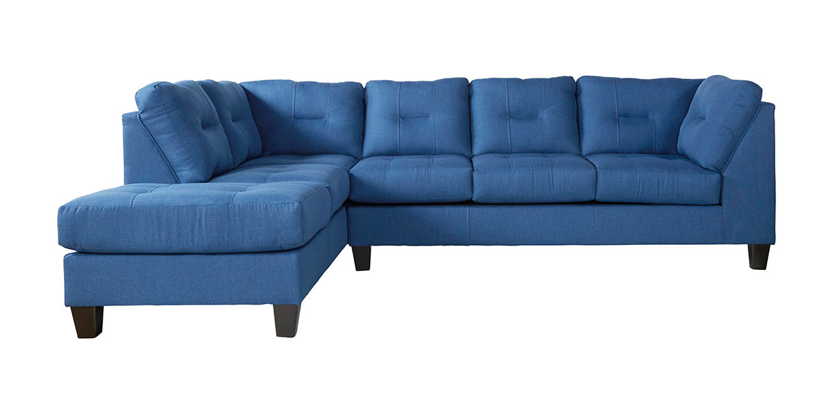 Jitterbug Denim Blue Tufted Chaise Sectional