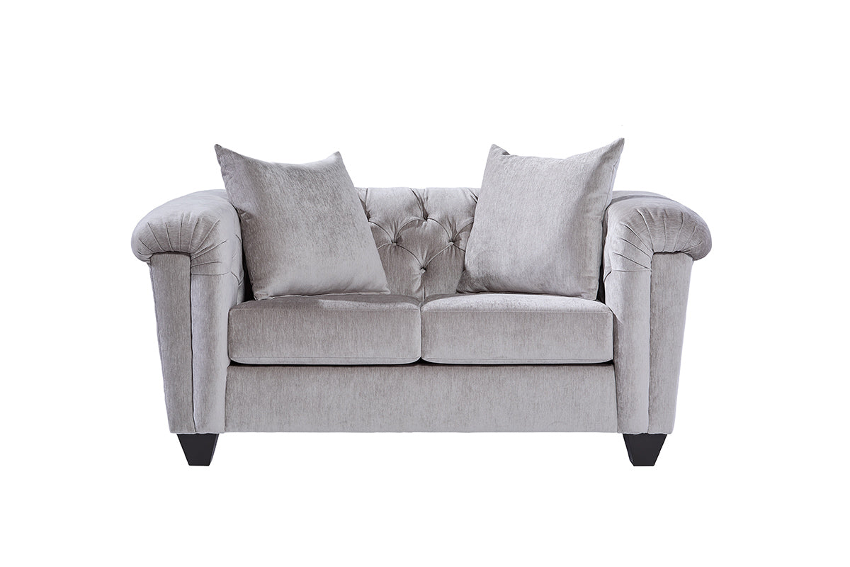 Lush Silver Sofa and Loveseat