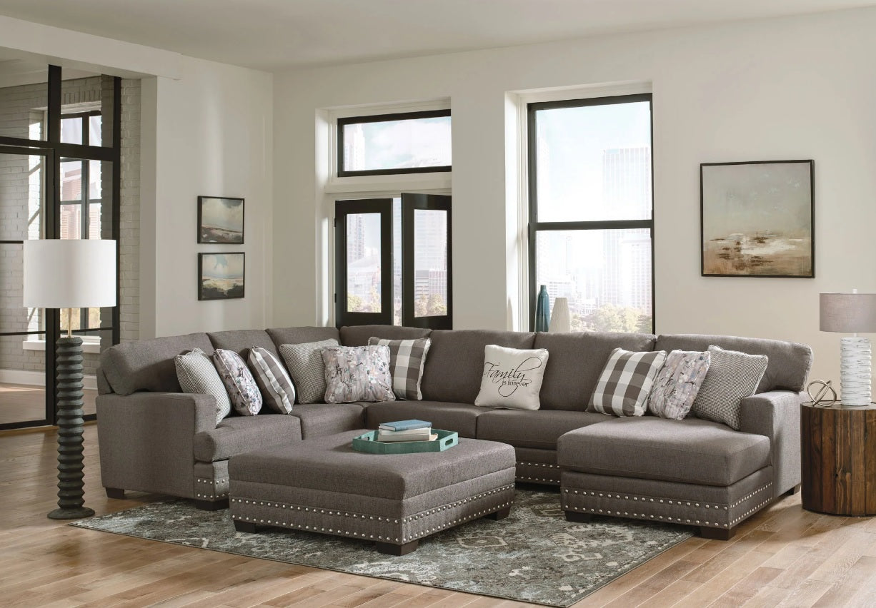 Farmhouse Crawford Charcoal Nail Head Sectional