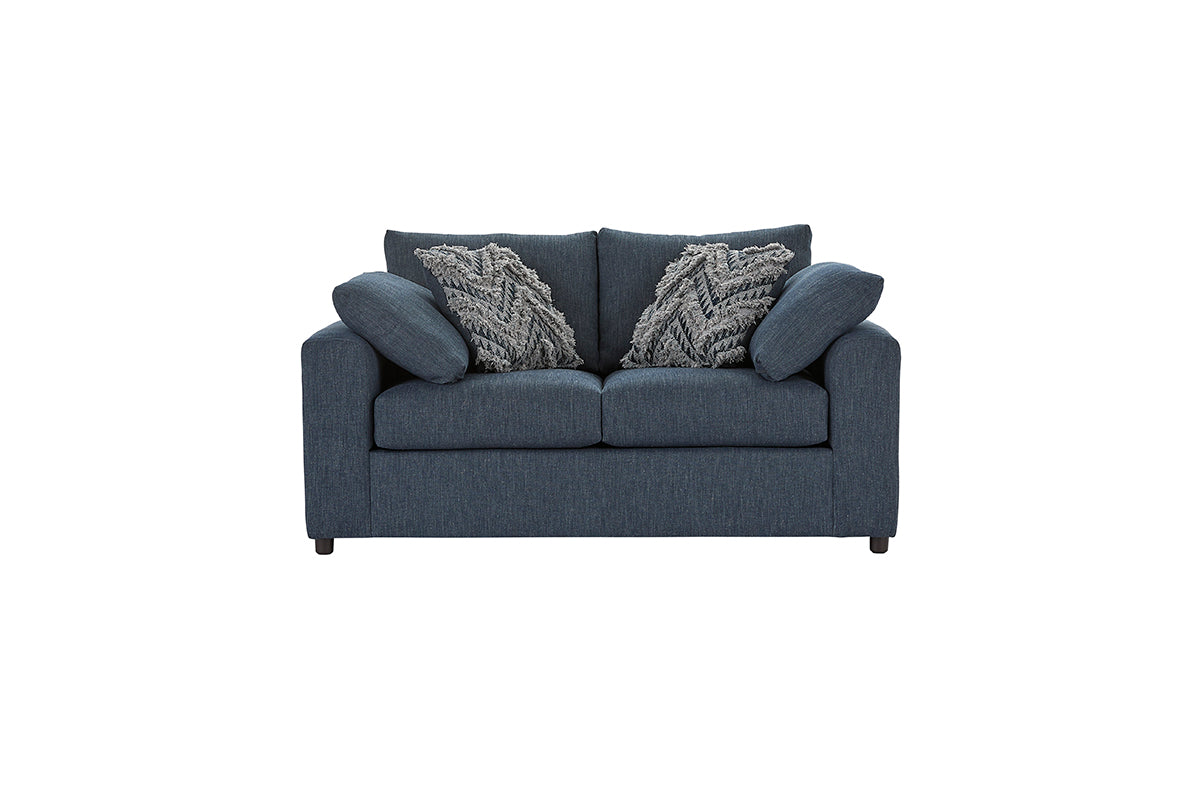 Lilou Denim Charcoal Sofa and Loveseat