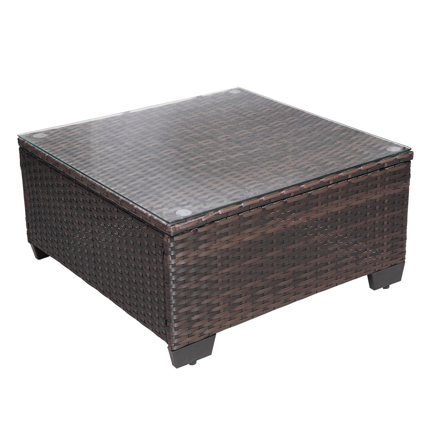 Outdoor Garden Patio Furniture 7-Piece PE Rattan Wicker Cushioned Sofa Sets and Coffee Table, patio furniture set;outdoor couch;outdoor couch patio furniture;outdoor sofa;patio couch