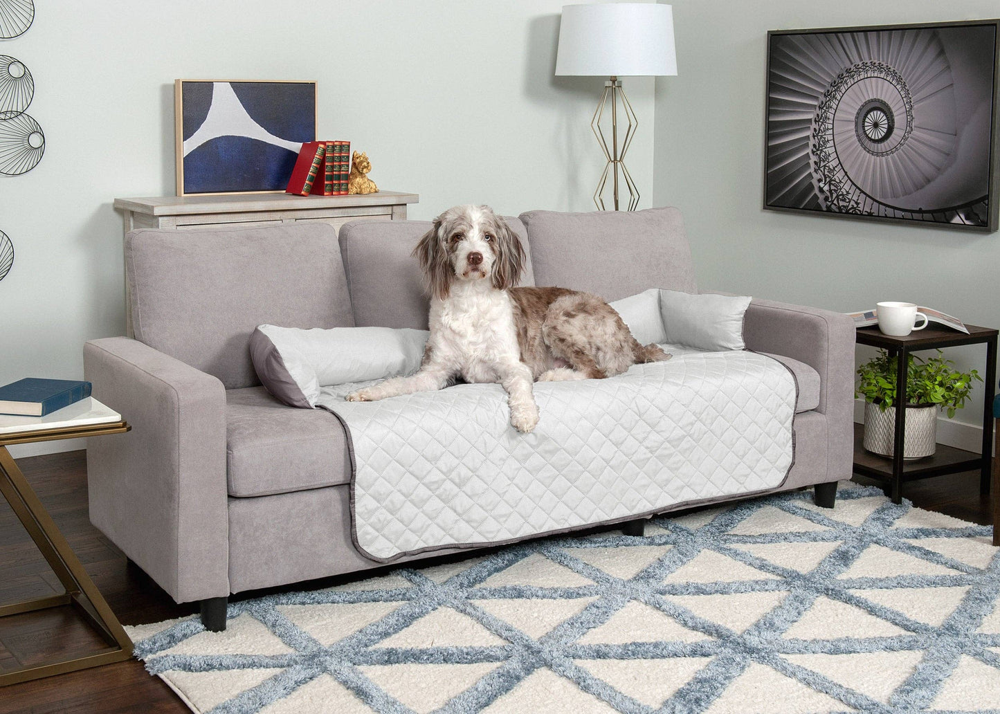 Sofa Buddy Pet Bed Furniture Cover: Medium / Gray/Mist