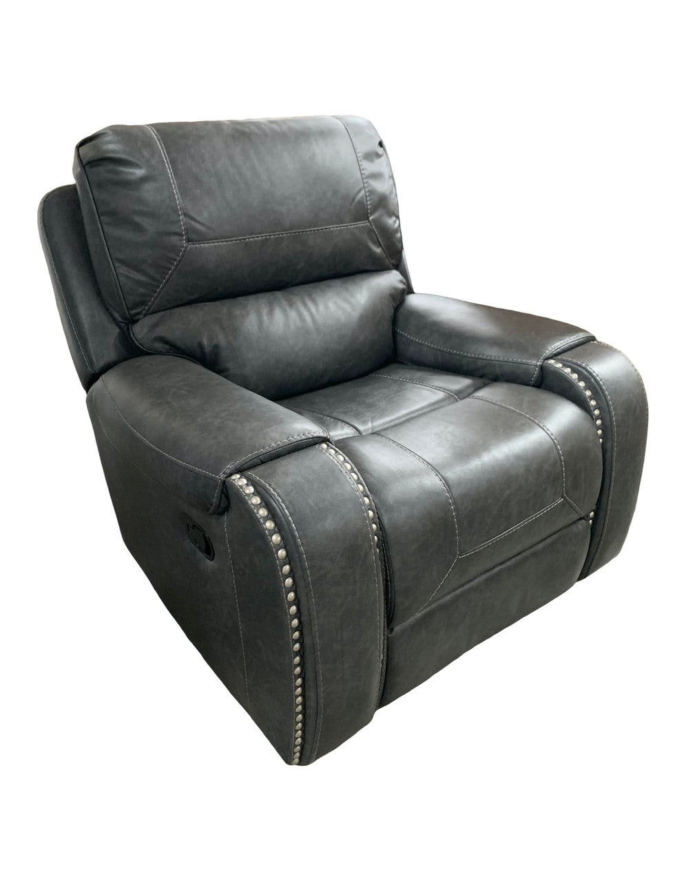 Charcoal Gray USB Reclining Sofa and Glide/Recline Loveseat