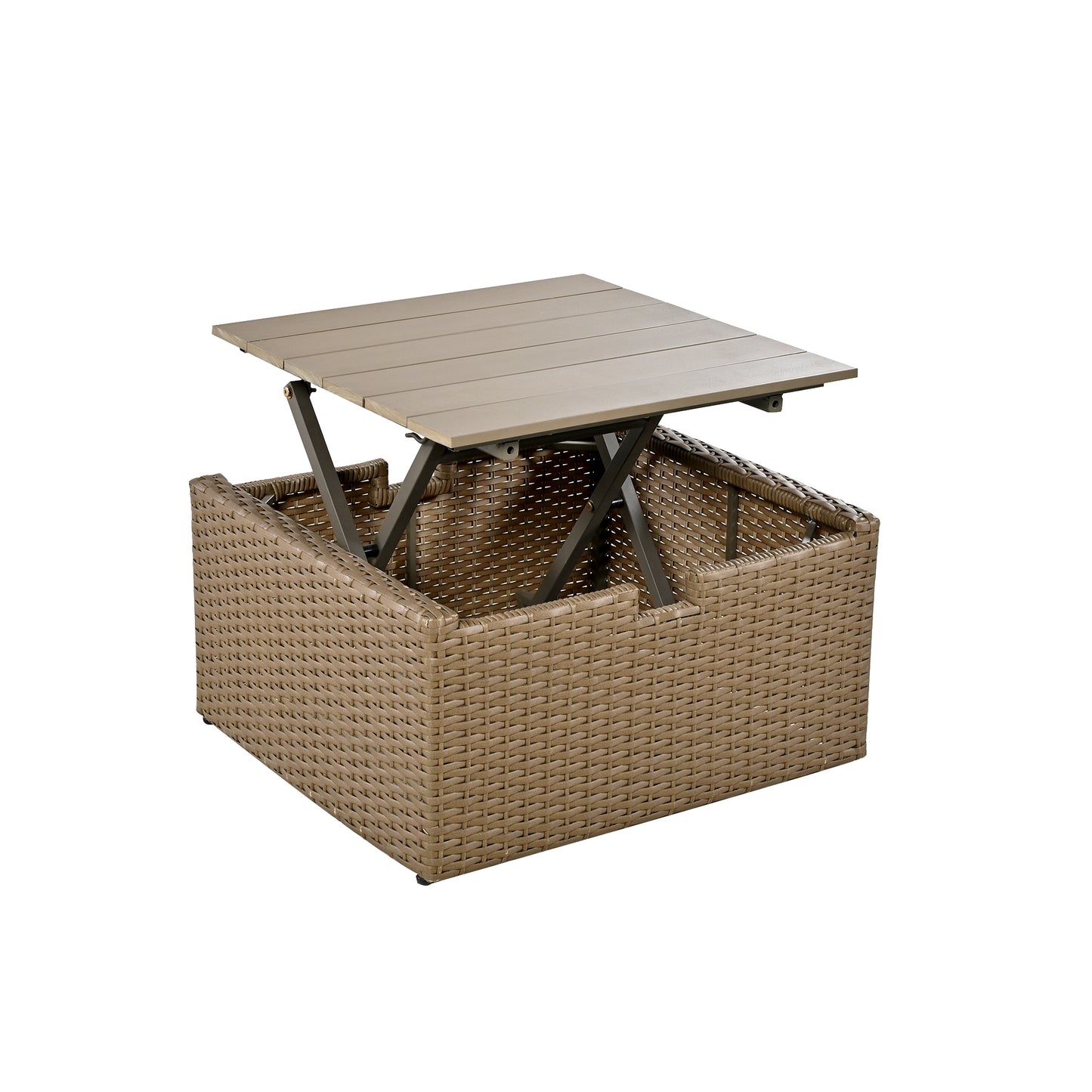 U_Style Customizable Outdoor Patio Furniture Set, Wicker Furniture Sofa Set with Thick Cushions, Suitable for Backyard, Porch.