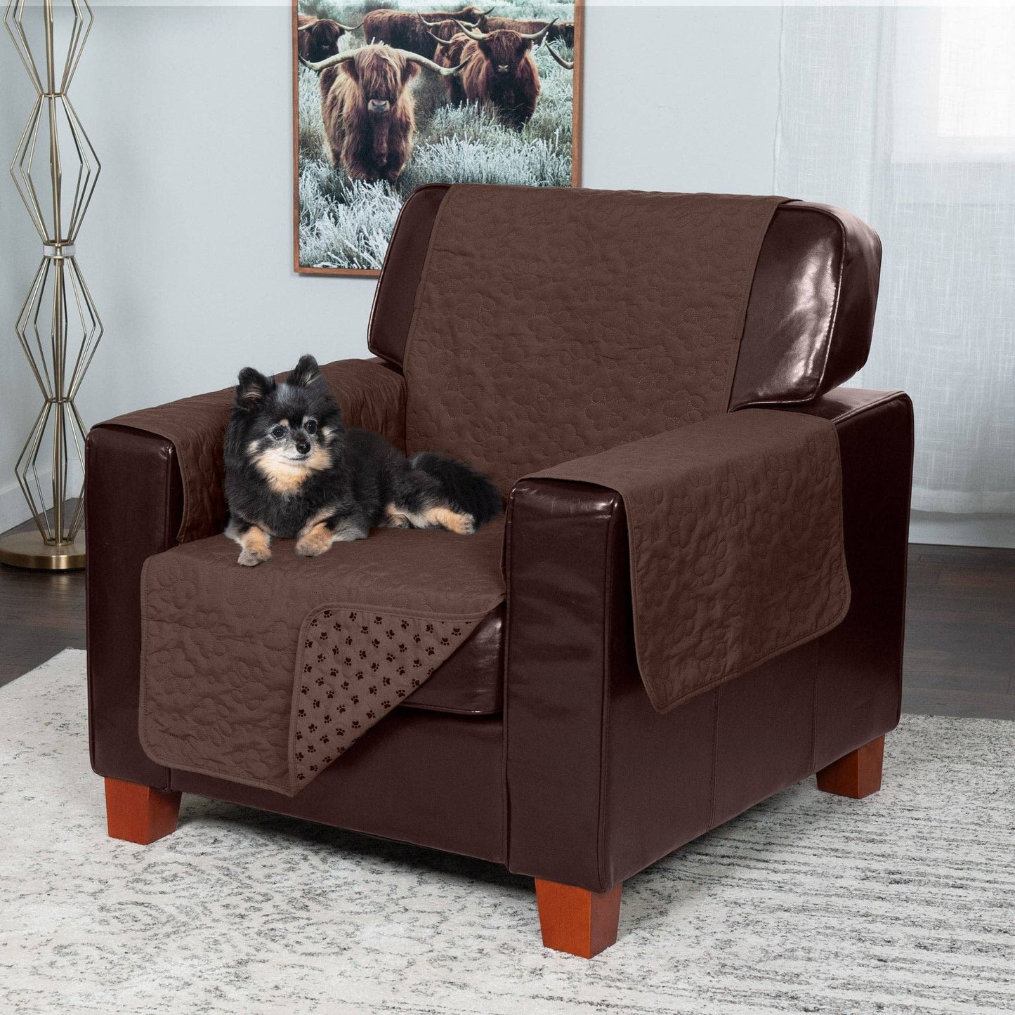 Non-Skid Back Waterproof Furniture Protector: Loveseat / Gray