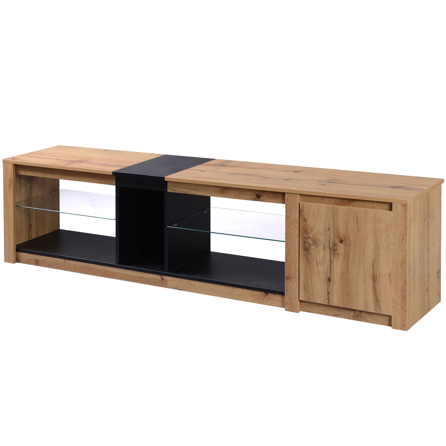ModernTV Stand for TVs up to 80'' , Media Console with Multi-Functional Storage, Entertainment Center with LED Light, TV cabinet for living room,Bedroom