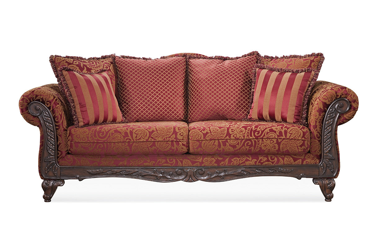 Closeout Momentum Magenta Sofa and Loveseat