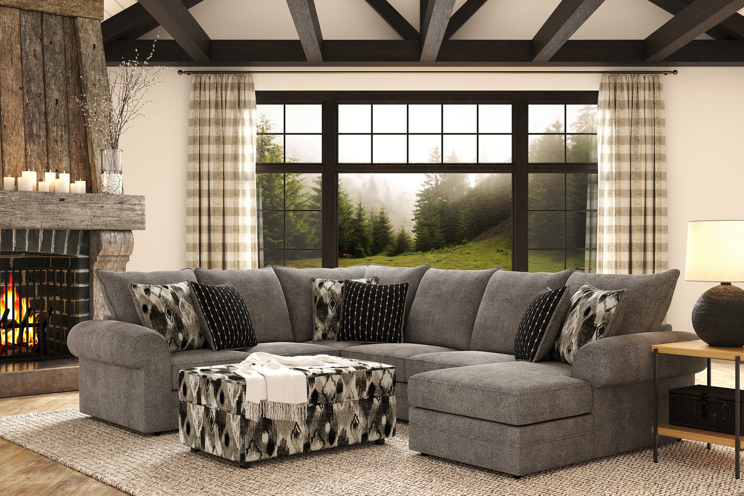 Domain Dove Right Facing Chaise Sectional