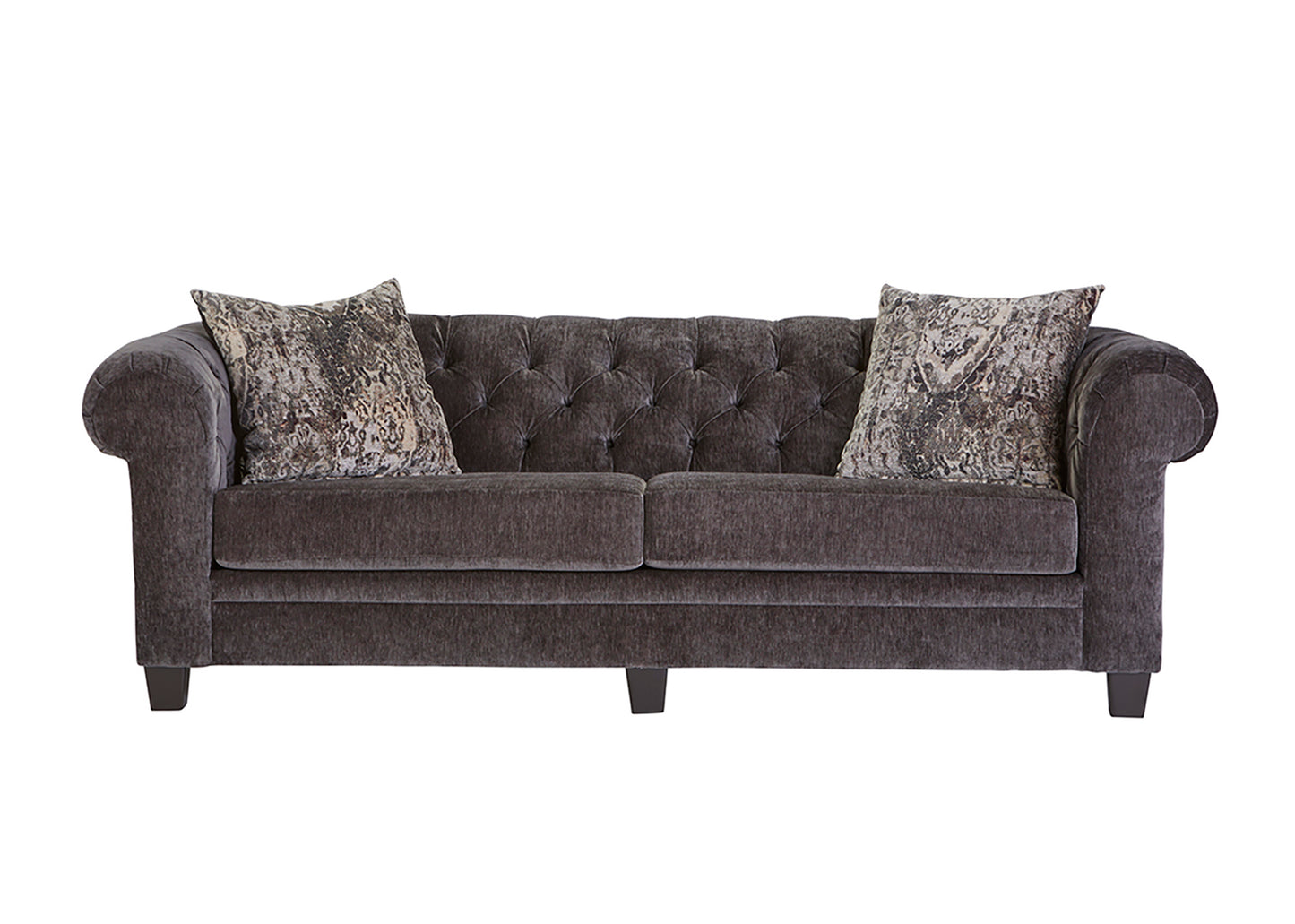 Lush Mink Elegant Tufted Sofa and Loveseat