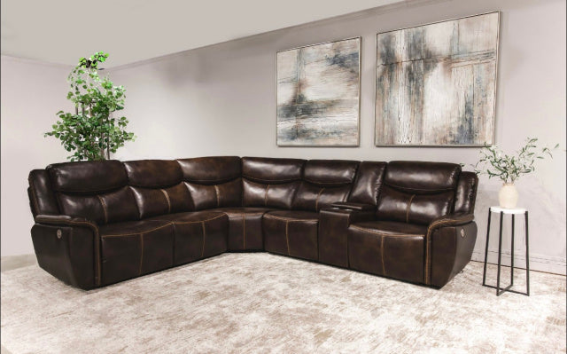 Deep Brown and Chocolate Power Motion Sectional