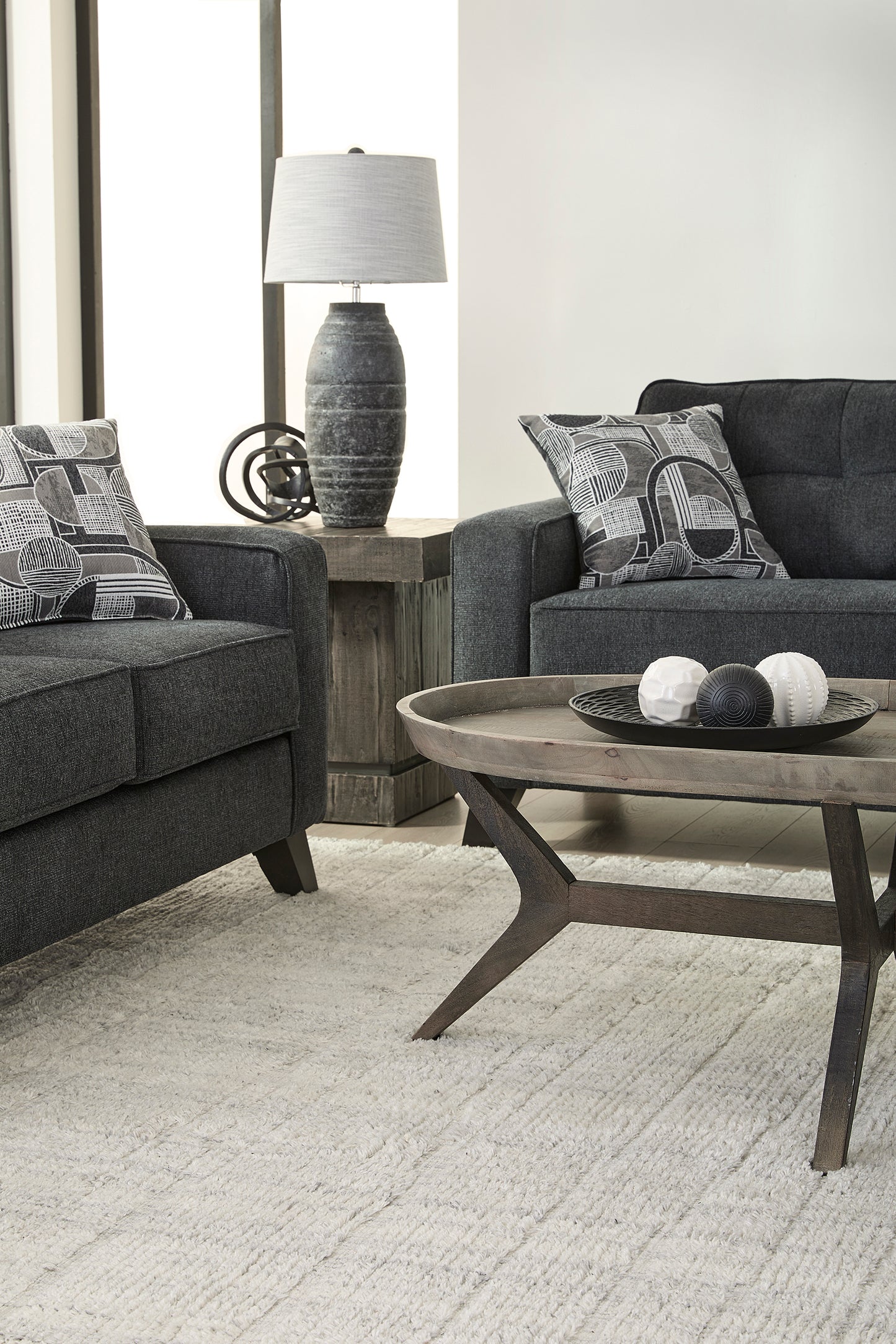 Fairlane Slate Sofa and Loveseat