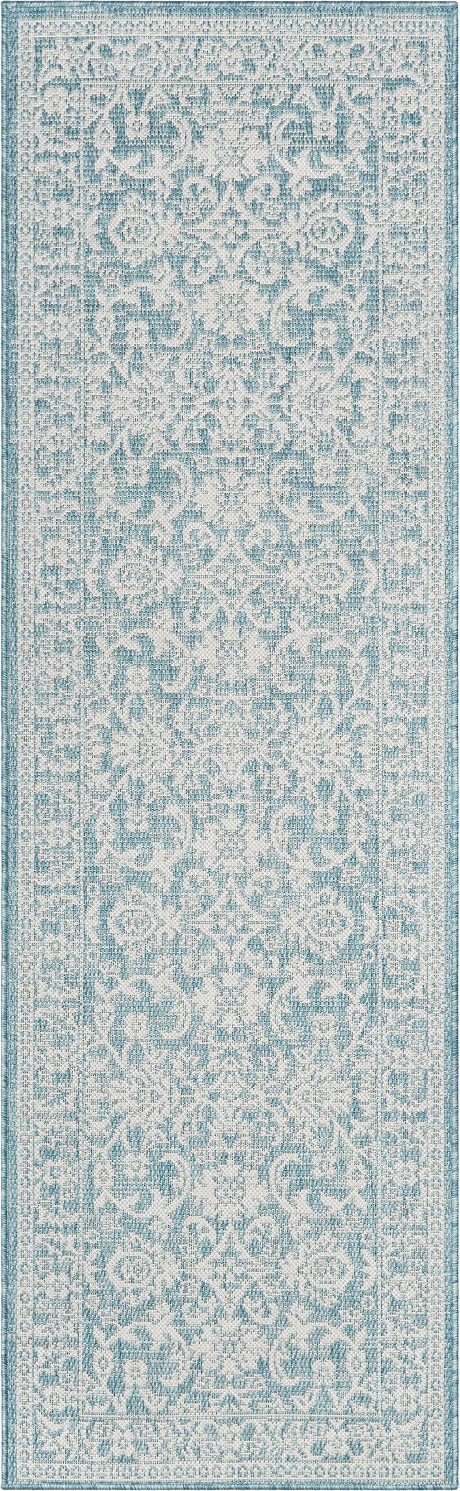 Delphi Oriental Persian Indoor/Outdoor Blue Flat-Weave Rug: 5'3" x 7'3"