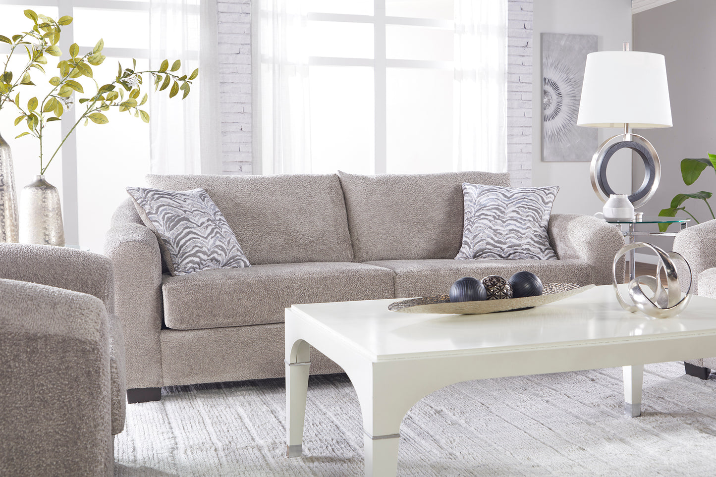 Compton Mushroom Sofa and Loveseat