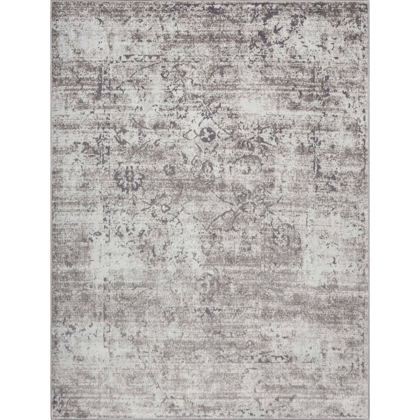 Thiva Vintage Oriental Floral Pattern Ivory Rug: 5'3" x 7'3"