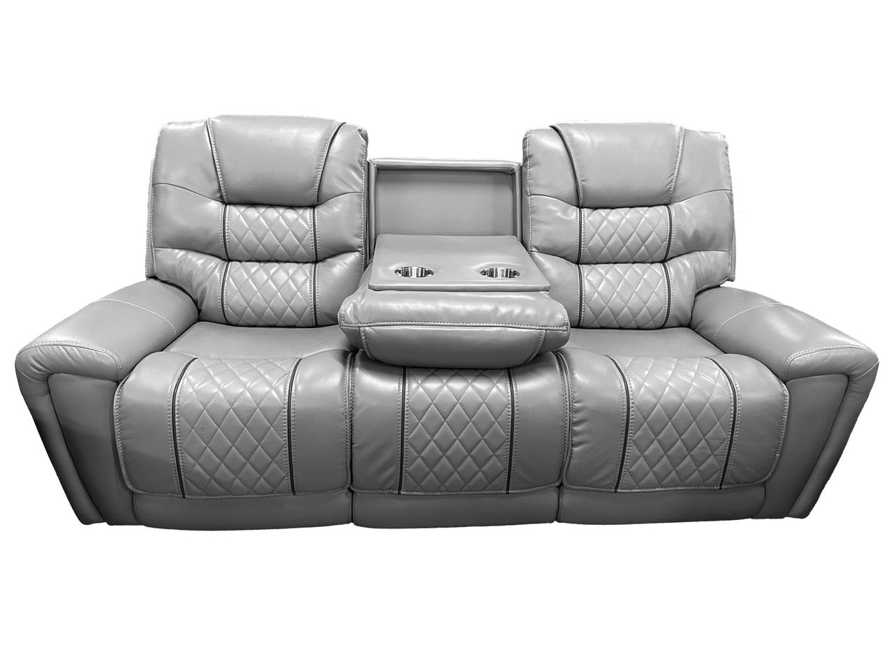 Diamondback Gray & Cream Reclining Sofa and Gliding Loveseat