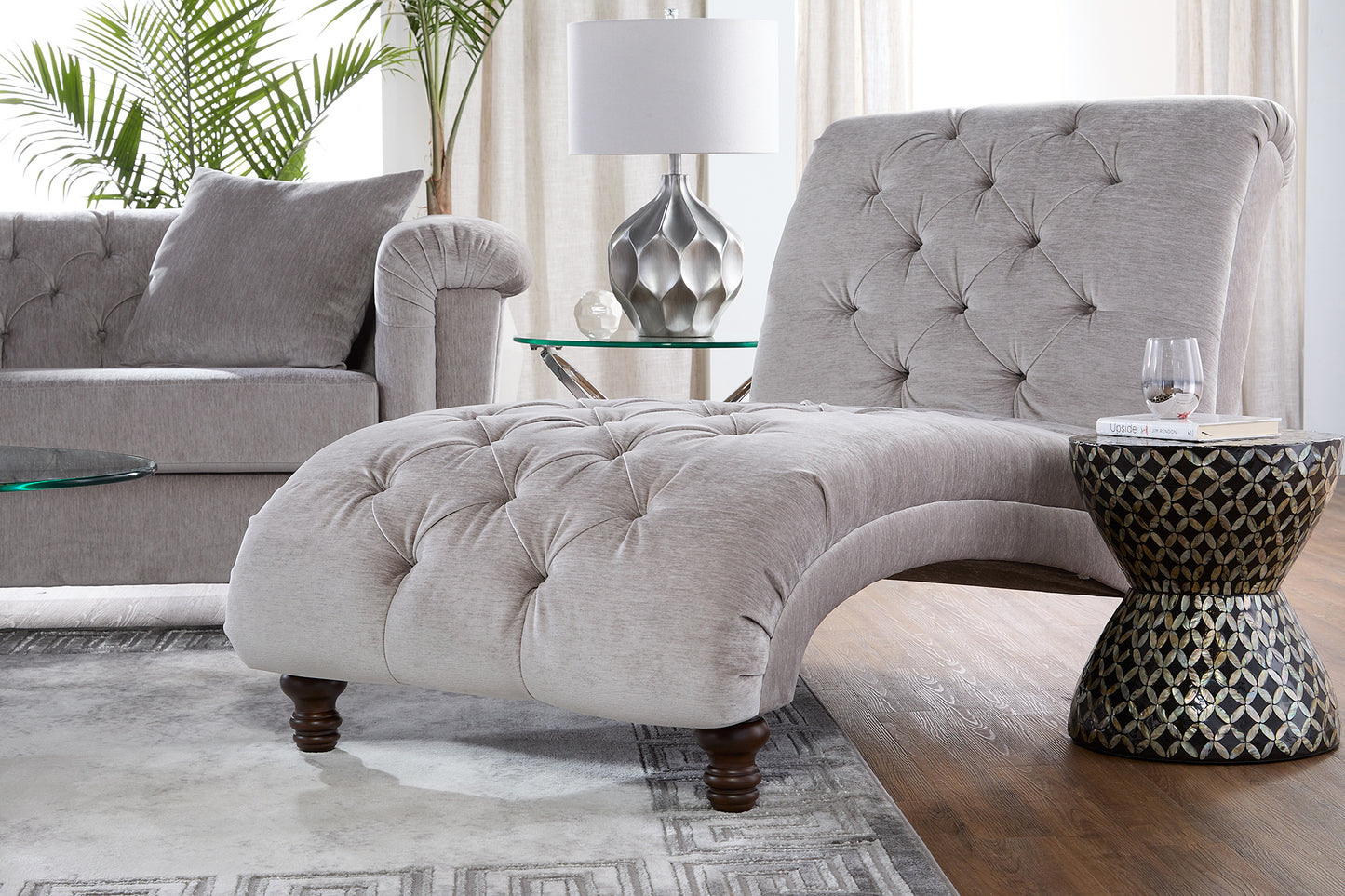 Lush Silver Sofa and Loveseat
