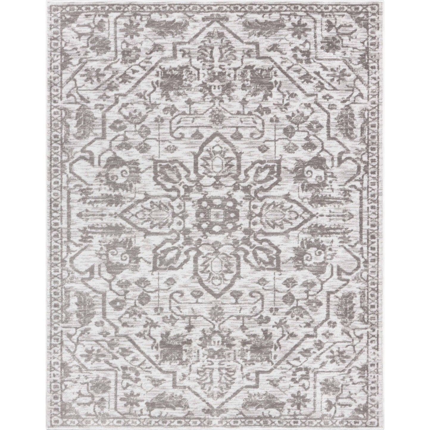 Disa Vintage Medallion Cream Soft Rug By Chill Rugs: 5'3" x 7'3"