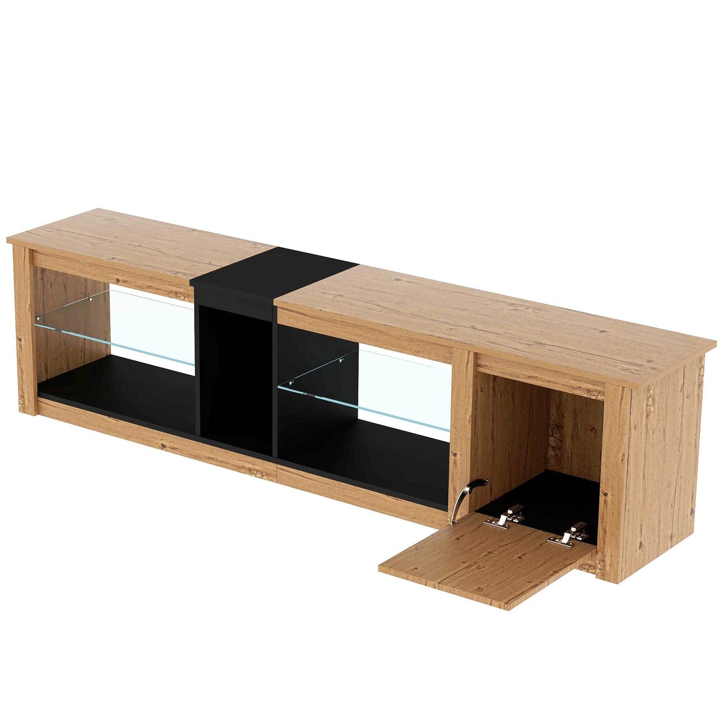 ModernTV Stand for TVs up to 80'' , Media Console with Multi-Functional Storage, Entertainment Center with LED Light, TV cabinet for living room,Bedroom