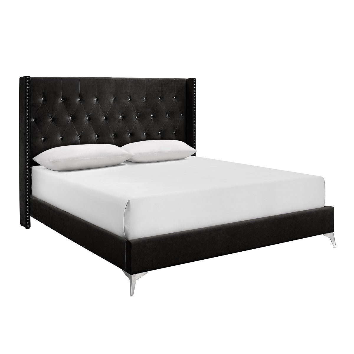 Huxley Contemporary Glam Black King Bedroom Set