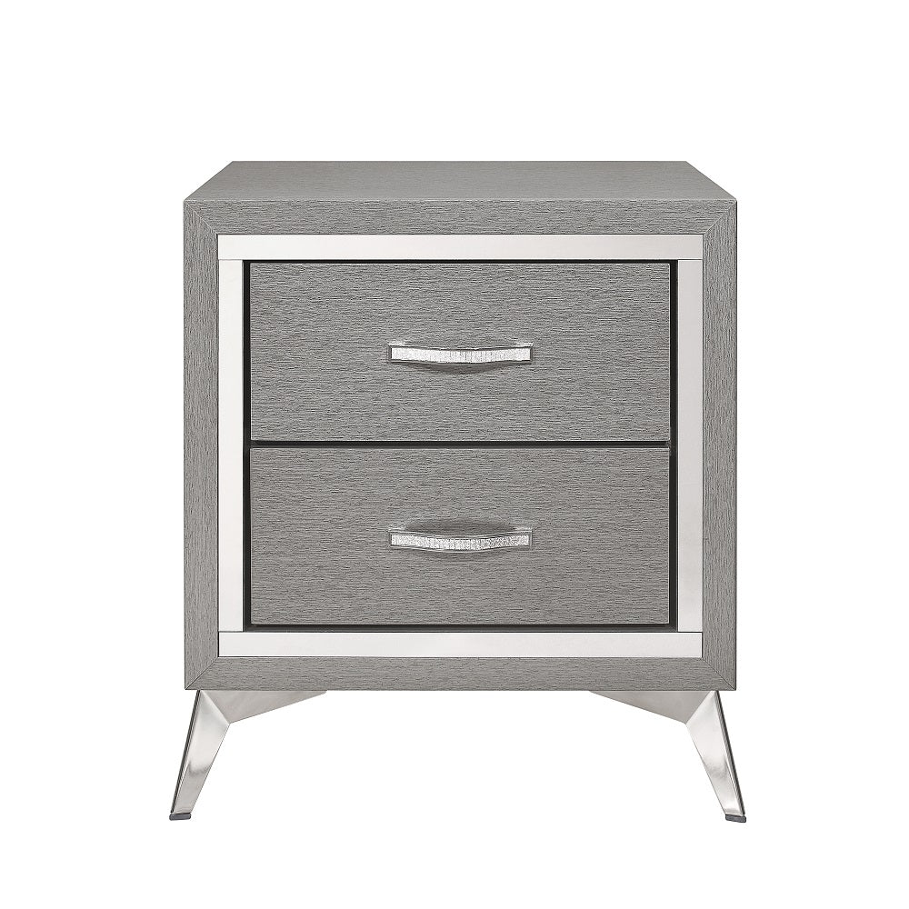 Huxley Contemporary Glam Gray King Bedroom Set