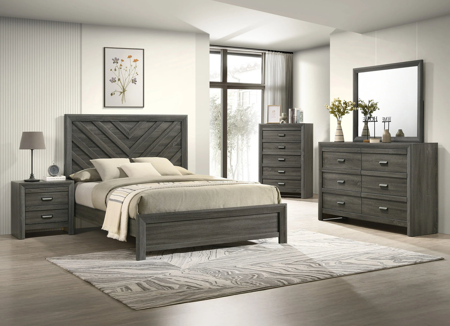 Valor Gray Twin Size Bedroom Set
