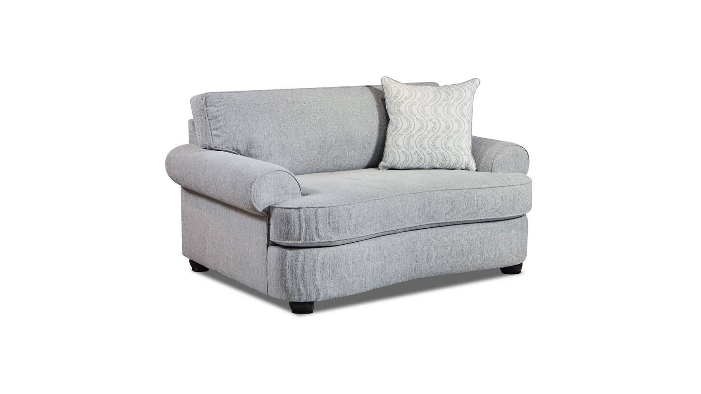 Curved Front Ash Gray Sofa and Extra Wide Chair
